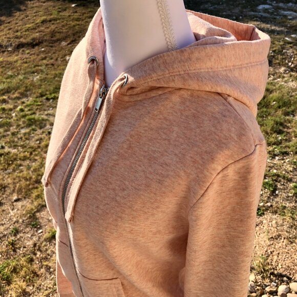 H&M Blush Pink Size Small Full Zip Hoodie Sweatshirt Casual Soft Feminine Winter - Picture 7 of 16